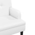 Banco con respaldo cuero sintético blanco 112x65,5x75