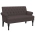 Banco con respaldo tela marrón oscuro 120x62x75,5