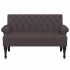 Banco con respaldo tela marrón oscuro 120x62x75,5