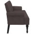 Banco con respaldo tela marrón oscuro 120x62x75,5