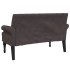 Banco con respaldo tela marrón oscuro 120x62x75,5