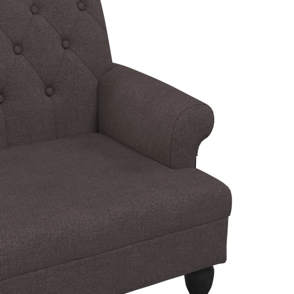 Banco con respaldo tela marrón oscuro 120x62x75,5