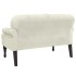 Banco con respaldo terciopelo color crema 119,5x64,5x75