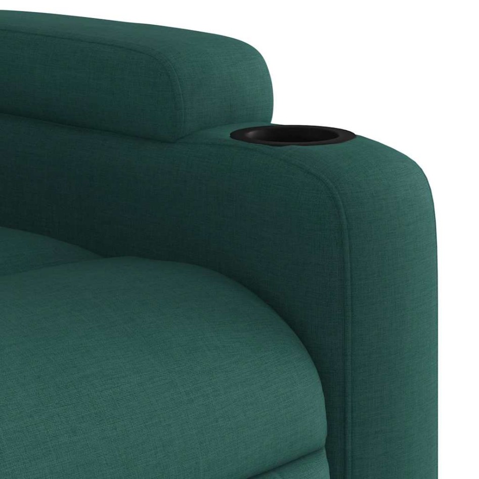 Sillón de masaje reclinable de tela verde