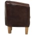 Sillón con diseño de cubo cuero auténtico marrón