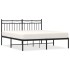 Estructura cama sin colchón con cabecero metal negro 160x200