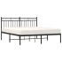 Estructura cama sin colchón con cabecero metal negro 160x200