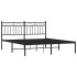 Estructura cama sin colchón con cabecero metal negro 160x200