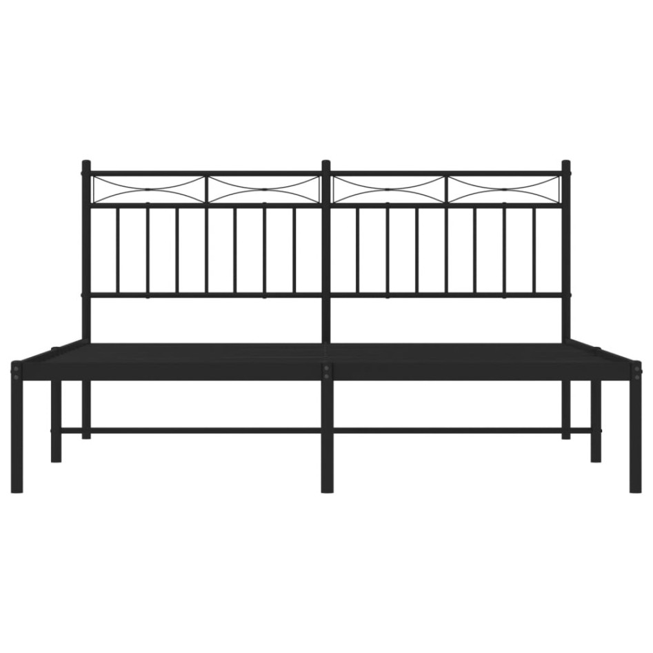 Estructura cama sin colchón con cabecero metal negro 160x200