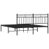Estructura cama sin colchón con cabecero metal negro 160x200