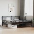 Estructura cama sin colchón con estribo metal negro 180x200