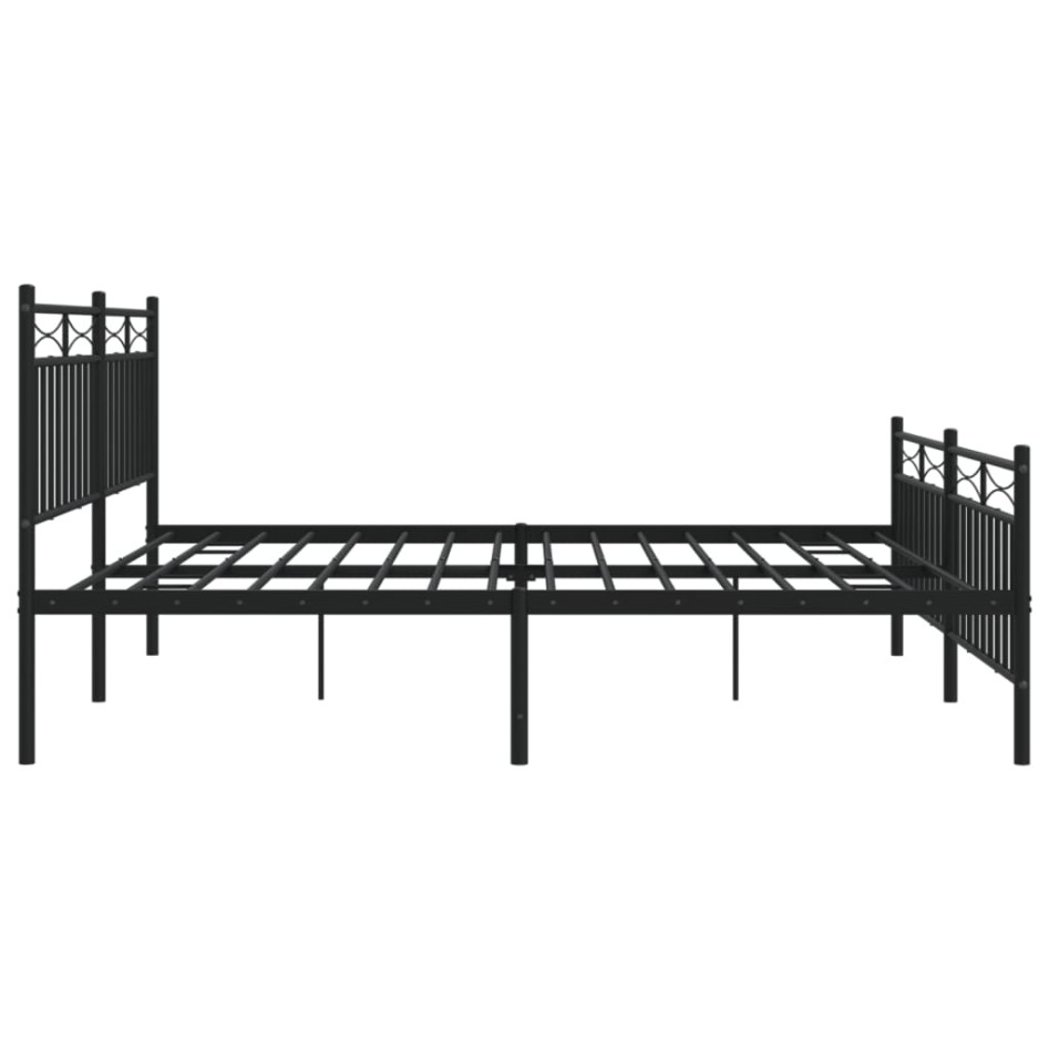 Estructura cama sin colchón con estribo metal negro 180x200