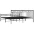 Estructura cama sin colchón con estribo metal negro 180x200