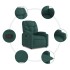 Sillón reclinable de tela verde