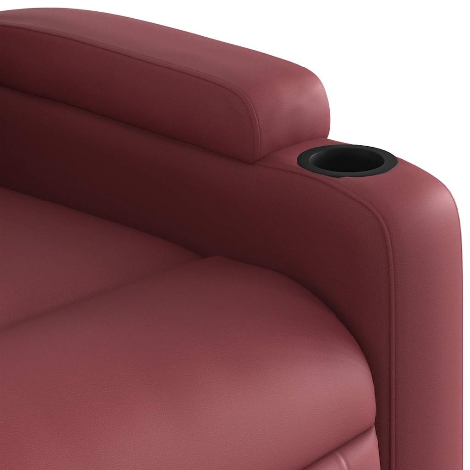 Sillón de masaje reclinable cuero sintético rojo