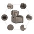 Sillón reclinable de tela gris