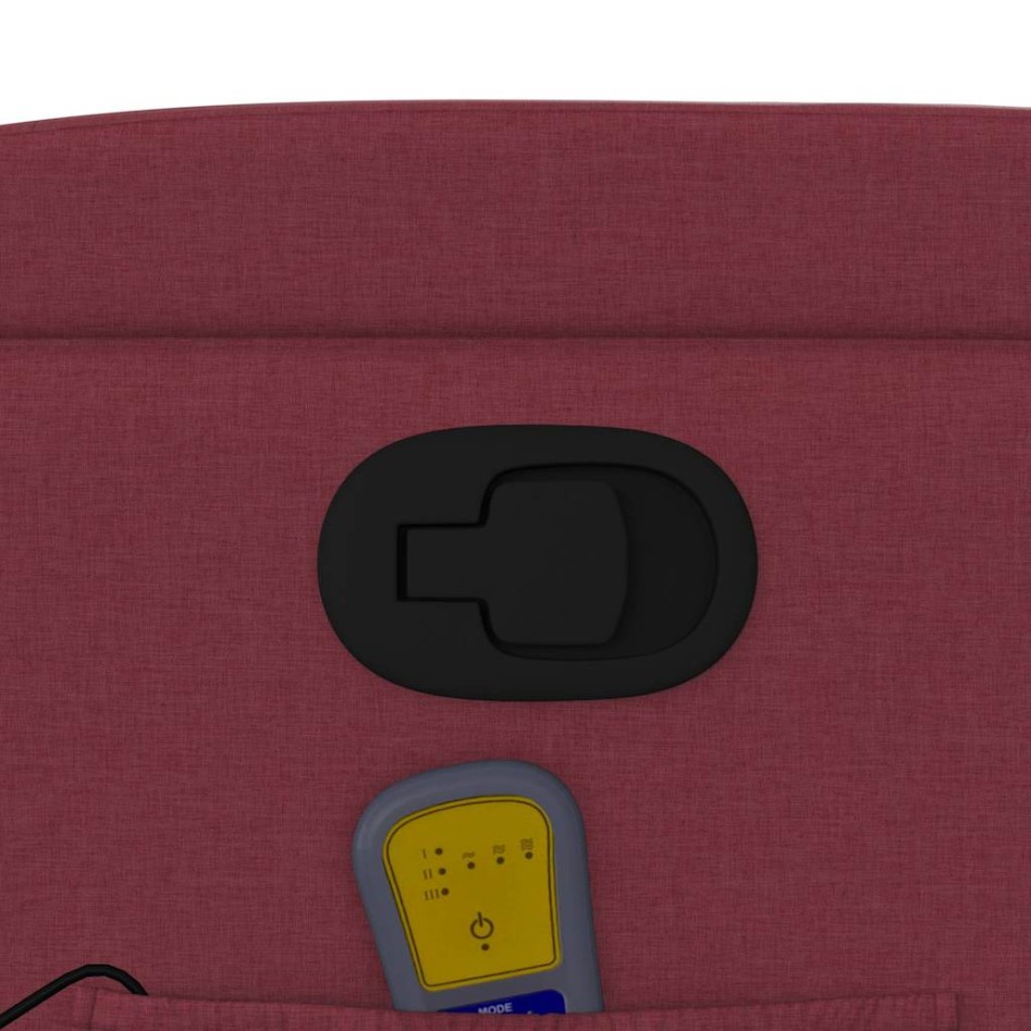 Sillón de masaje reclinable de tela color vino