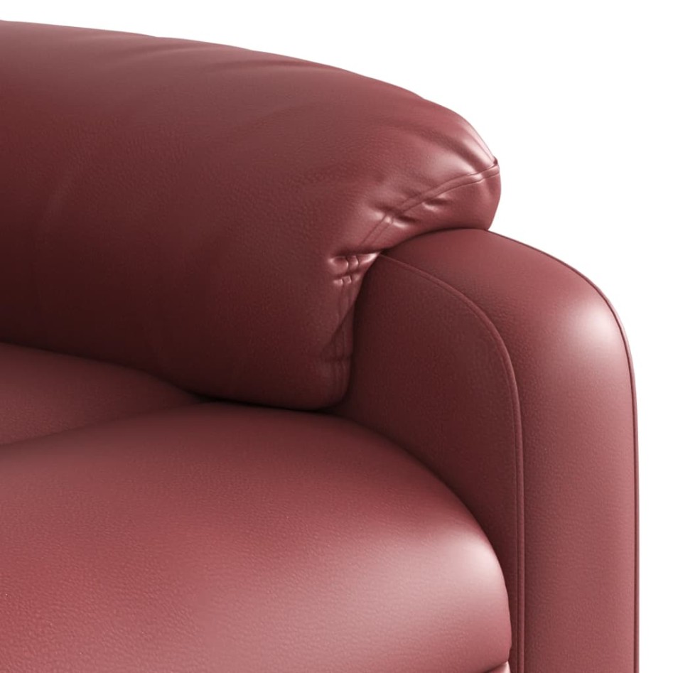 Sillón de masaje reclinable cuero sintético rojo