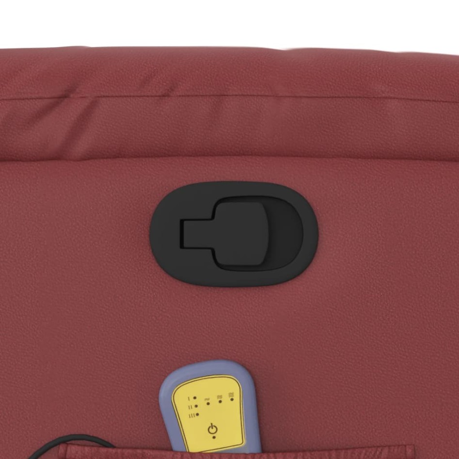 Sillón de masaje reclinable cuero sintético rojo