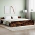 Estructura de cama con cabecero piecero roble ahumado