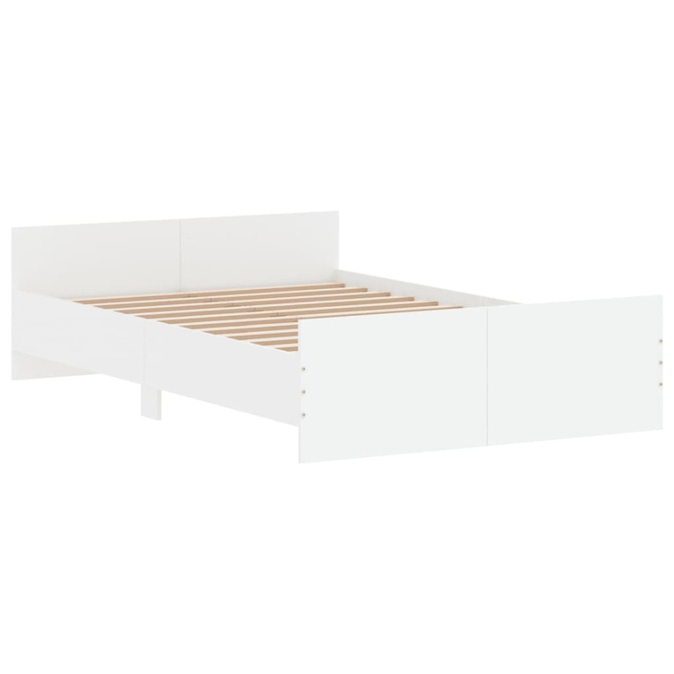 Estructura de cama con cabecero piecero blanco 120x190