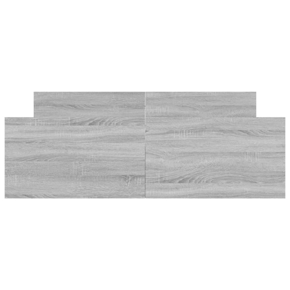 Estructura de cama con cabecero piecero gris Sonoma 135x190