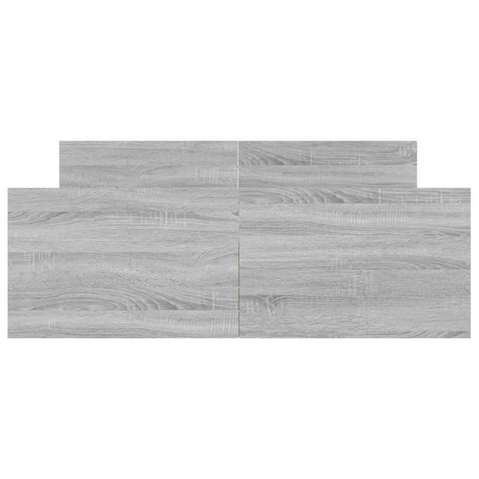 Estructura de cama con cabecero piecero gris Sonoma 120x190