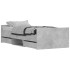 Estructura de cama con cabecero piecero gris hormigón