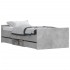 Estructura de cama con cabecero piecero gris hormigón