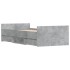 Estructura de cama con cabecero piecero gris hormigón