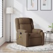 Sillón reclinable con masaje de tela marrón