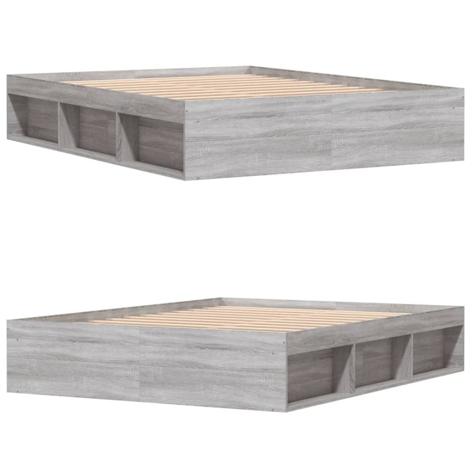 Estructura de cama Sonoma gris 160x200