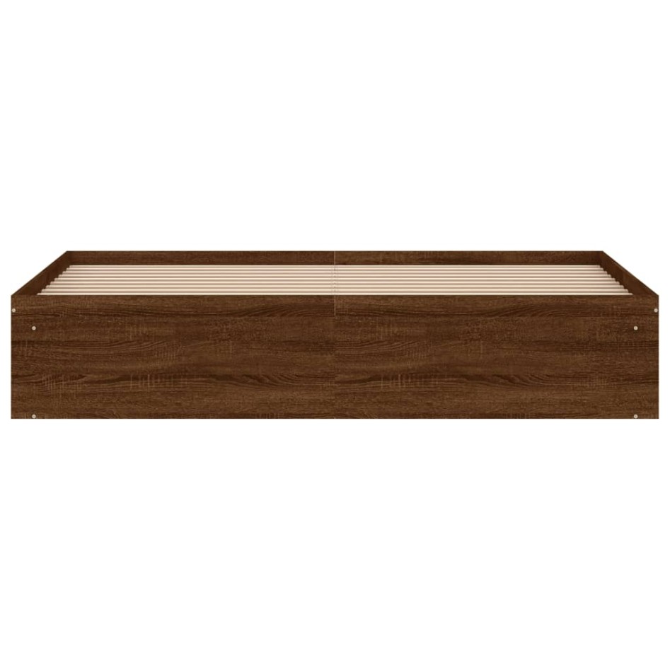 Estructura de cama marrón roble 180x200