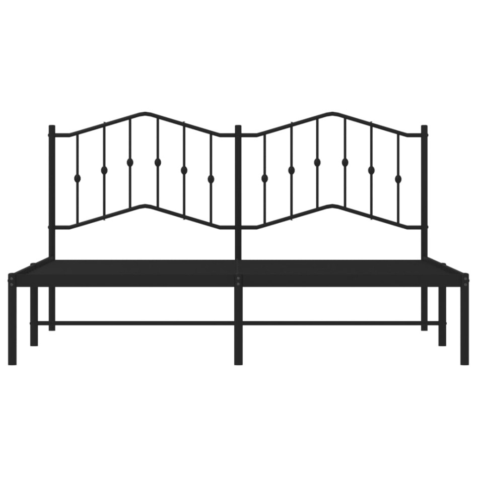 Estructura cama sin colchón con cabecero metal negro 180x200