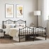 Estructura cama sin colchón con estribo metal negro 140x200