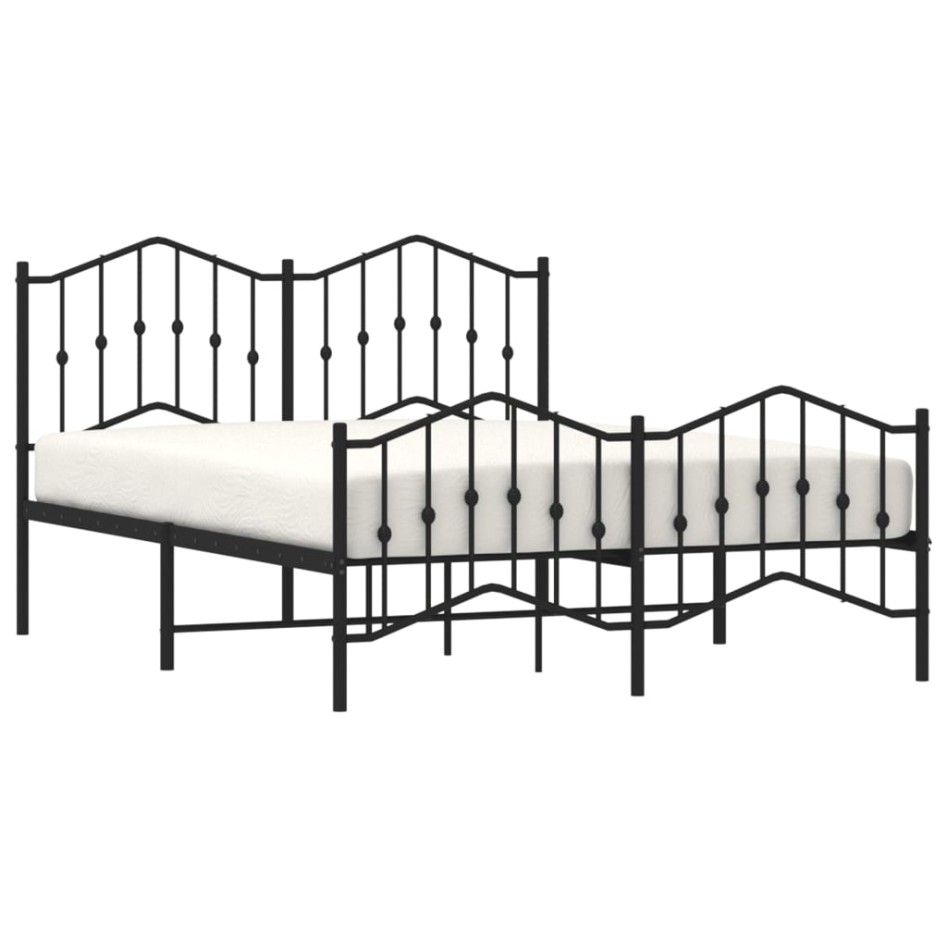 Estructura cama sin colchón con estribo metal negro 140x200