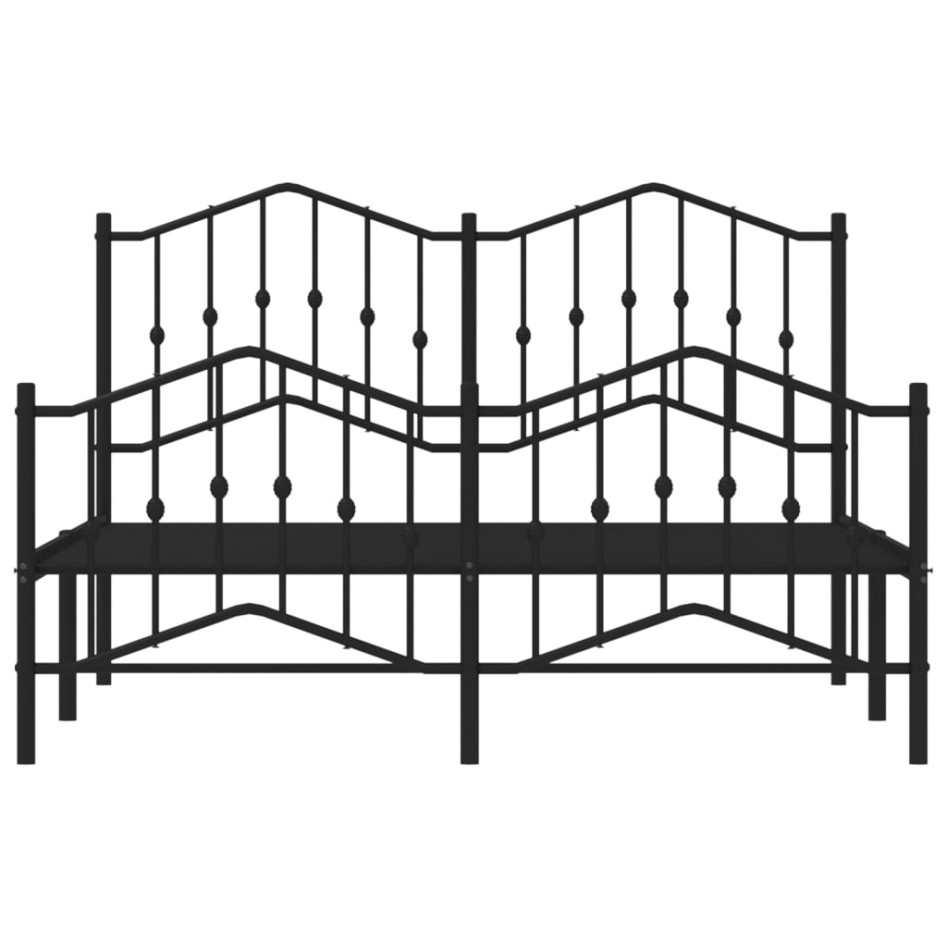 Estructura cama sin colchón con estribo metal negro 140x200