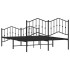 Estructura cama sin colchón con estribo metal negro 140x200