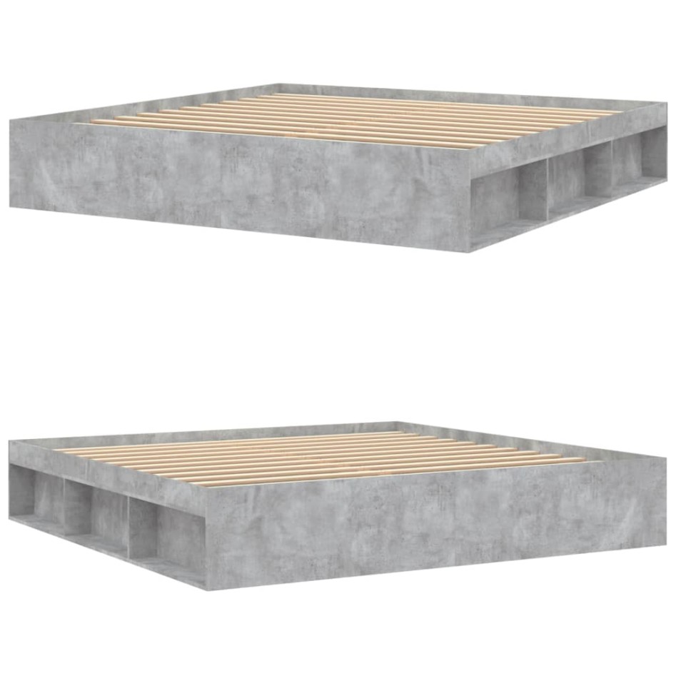 Estructura de cama gris hormigón 200x200