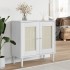 Aparador SENJA aspecto de ratán madera pino blanco 80x35x80