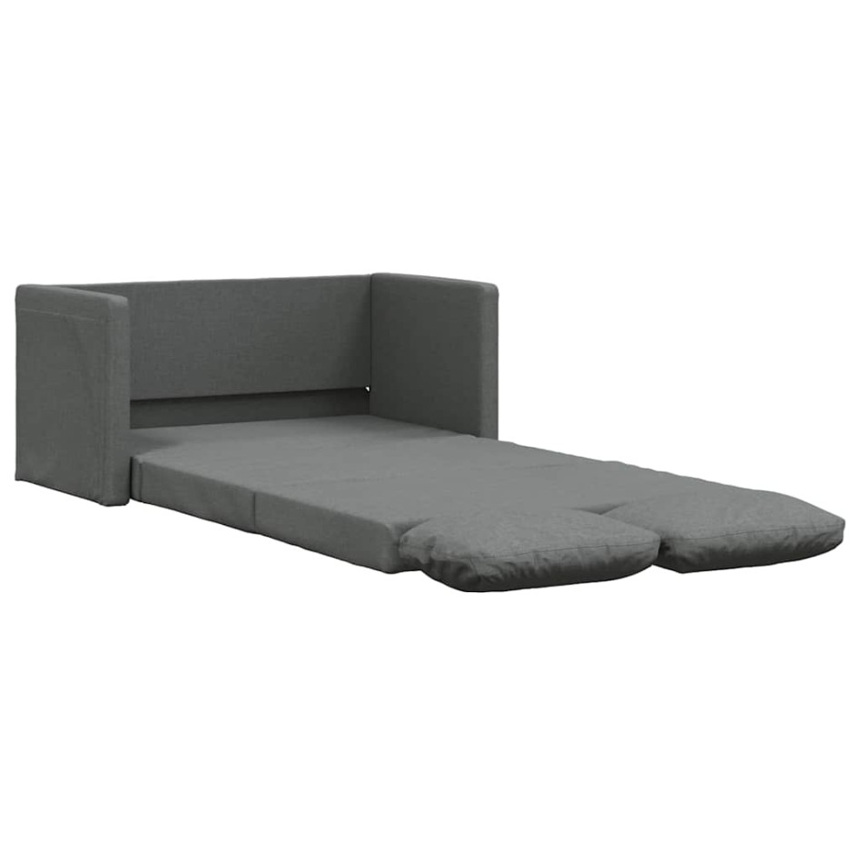 Sofá cama de suelo 2 en 1 tela gris oscuro 112x174x55