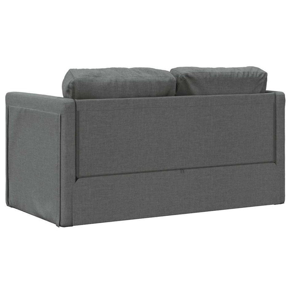 Sofá cama de suelo 2 en 1 tela gris oscuro 112x174x55