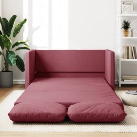 Sofá cama de suelo 2 en 1 tela rojo tinto 112x174x55