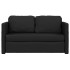 Sofá cama de suelo 2 en 1 cuero sintético negro 112x174x55