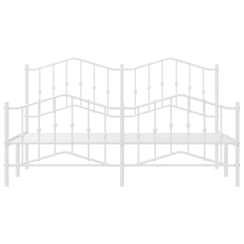 Estructura cama sin colchón con estribo metal blanco 180x200