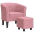 Sillón con taburete terciopelo