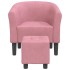 Sillón con taburete terciopelo