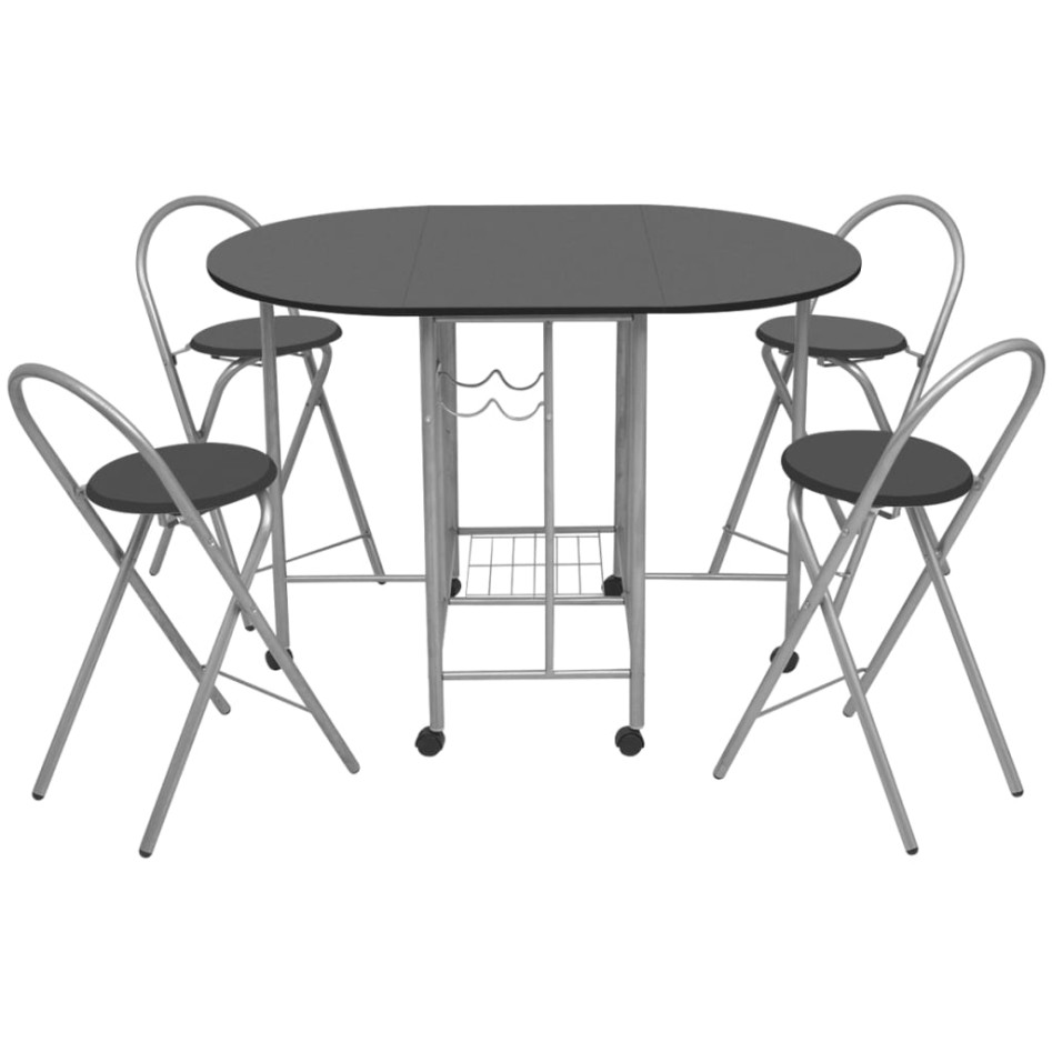 Conjunto de comedor plegable 5 piezas MDF