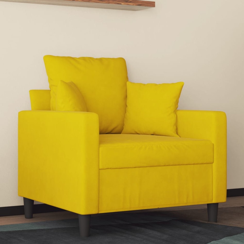 Sillón de terciopelo amarillo 60