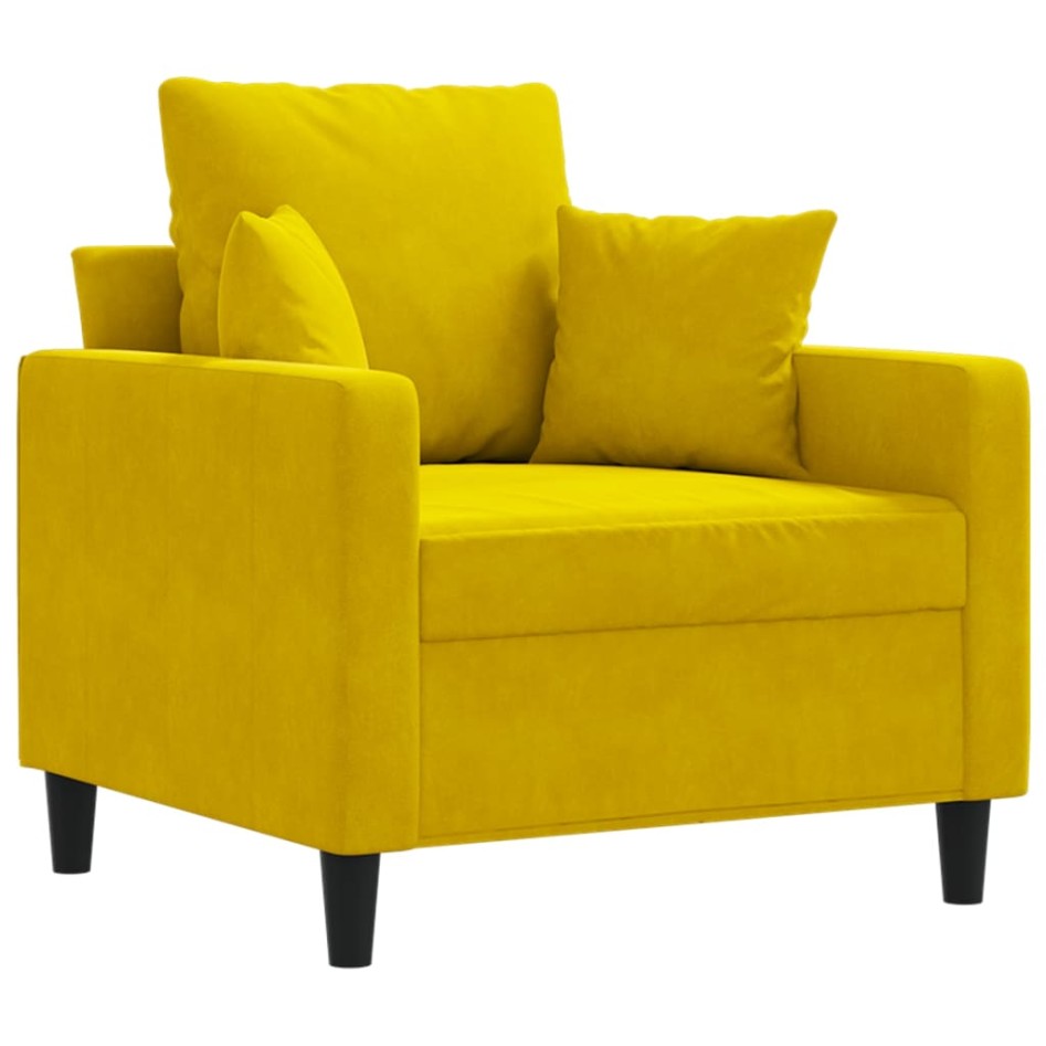 Sillón de terciopelo amarillo 60